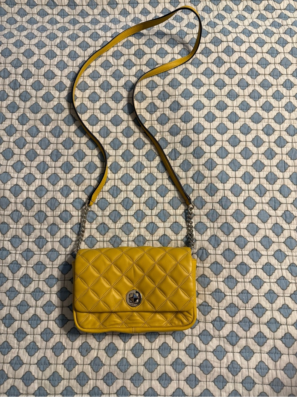 kate spade Yellow Quilted Chain-Trim Crossbody Bag